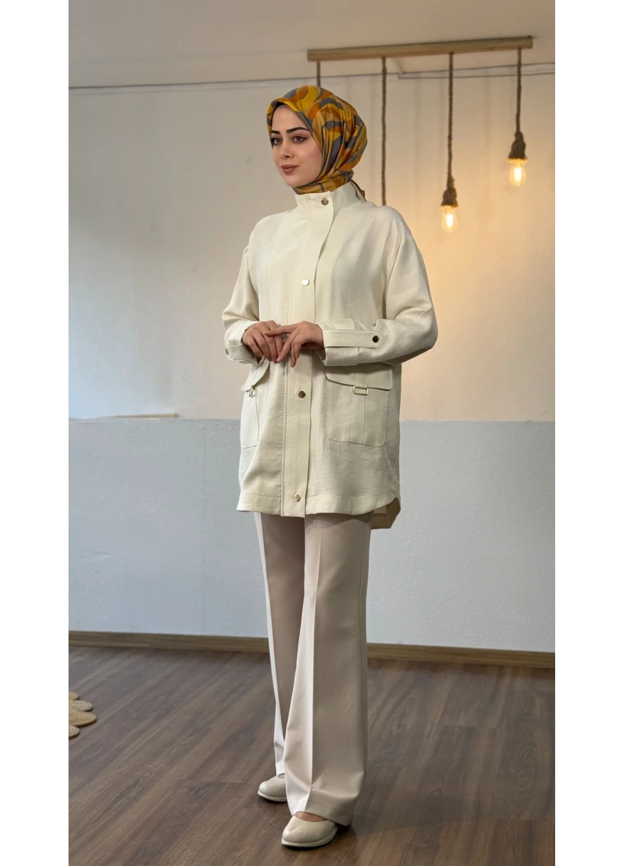 Armine Trend Cepleri Aksesuar Detay Kap Ekru