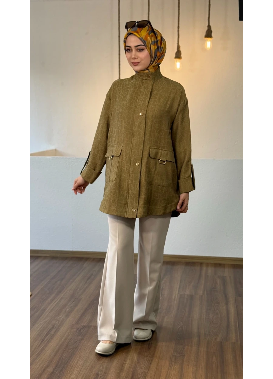 Armine Trend Cepleri Aksesuar Detay Kap Yağ Yeşili