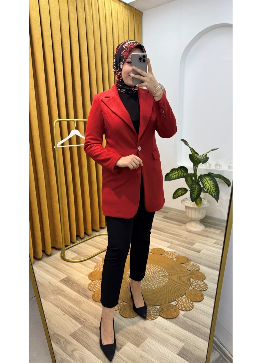 Esswaap Kaşe Ceket Kırmızı