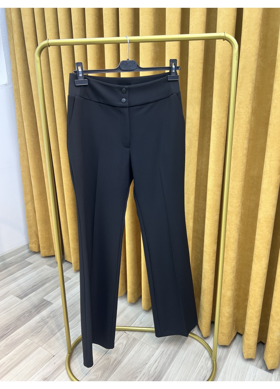 Yusuf Özdemir İspanyol Paça Pantolon Siyah