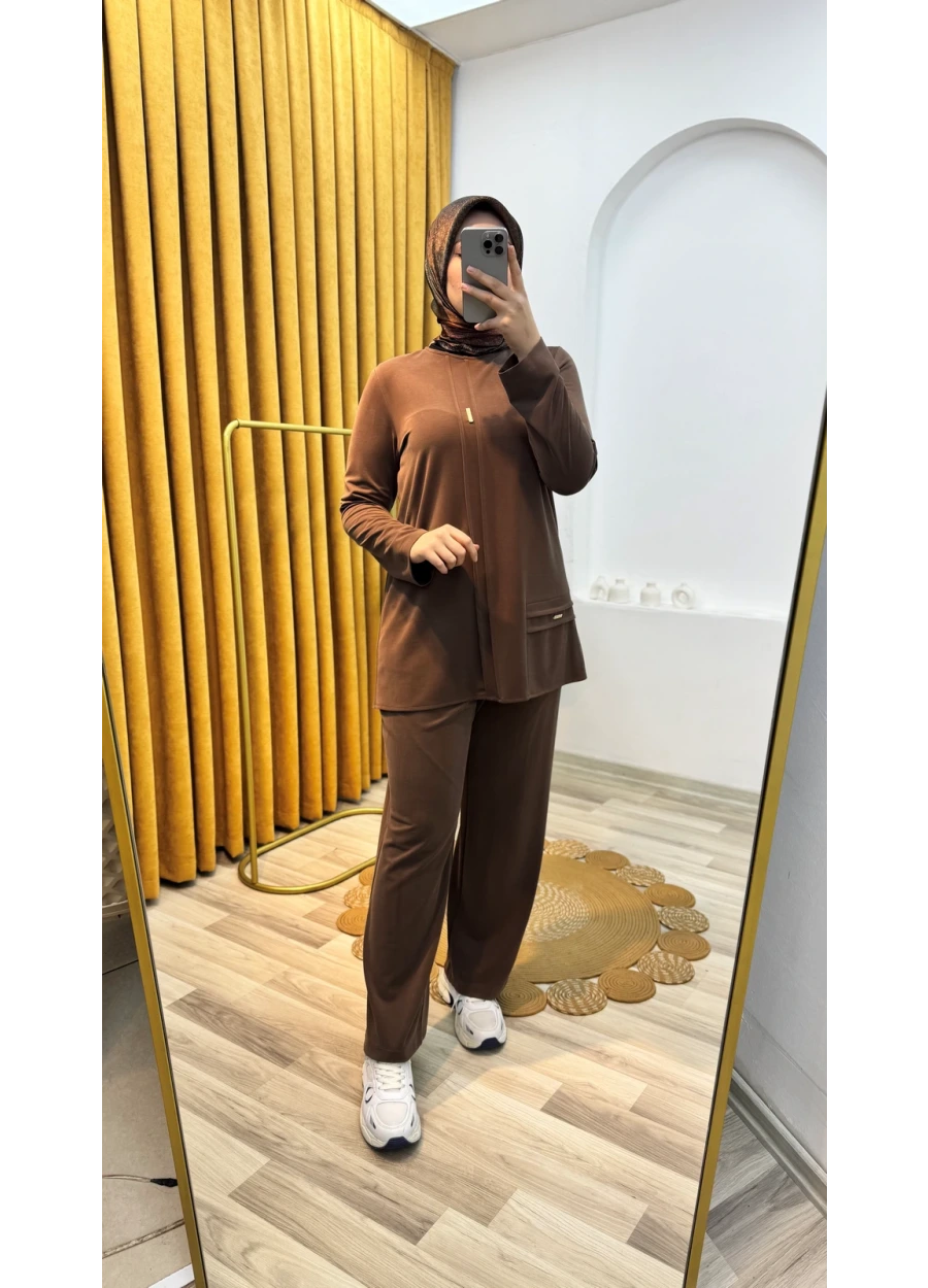 Esswaap İkili Spor Takım Kahverengi