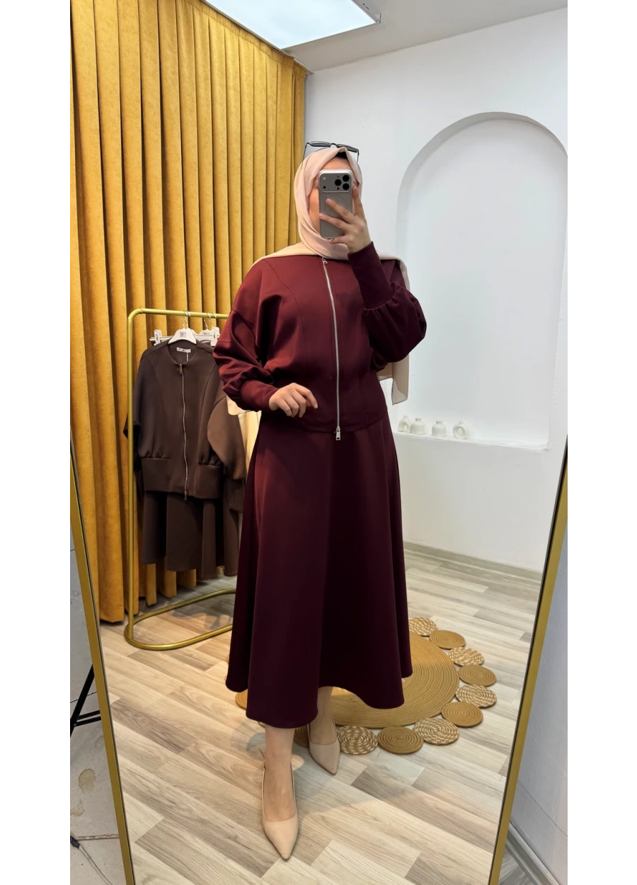 Scuba Etekli Takım Bordo