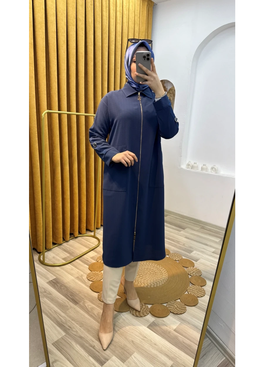 Armine Trend Fermuarlı Giy Çık İndigo