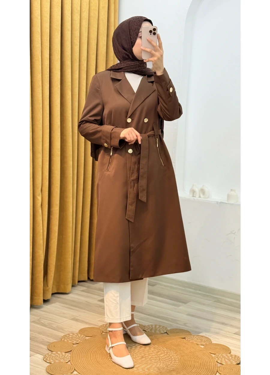 Armine Trend Arkası Fermuar Detay Kap Kahverengi