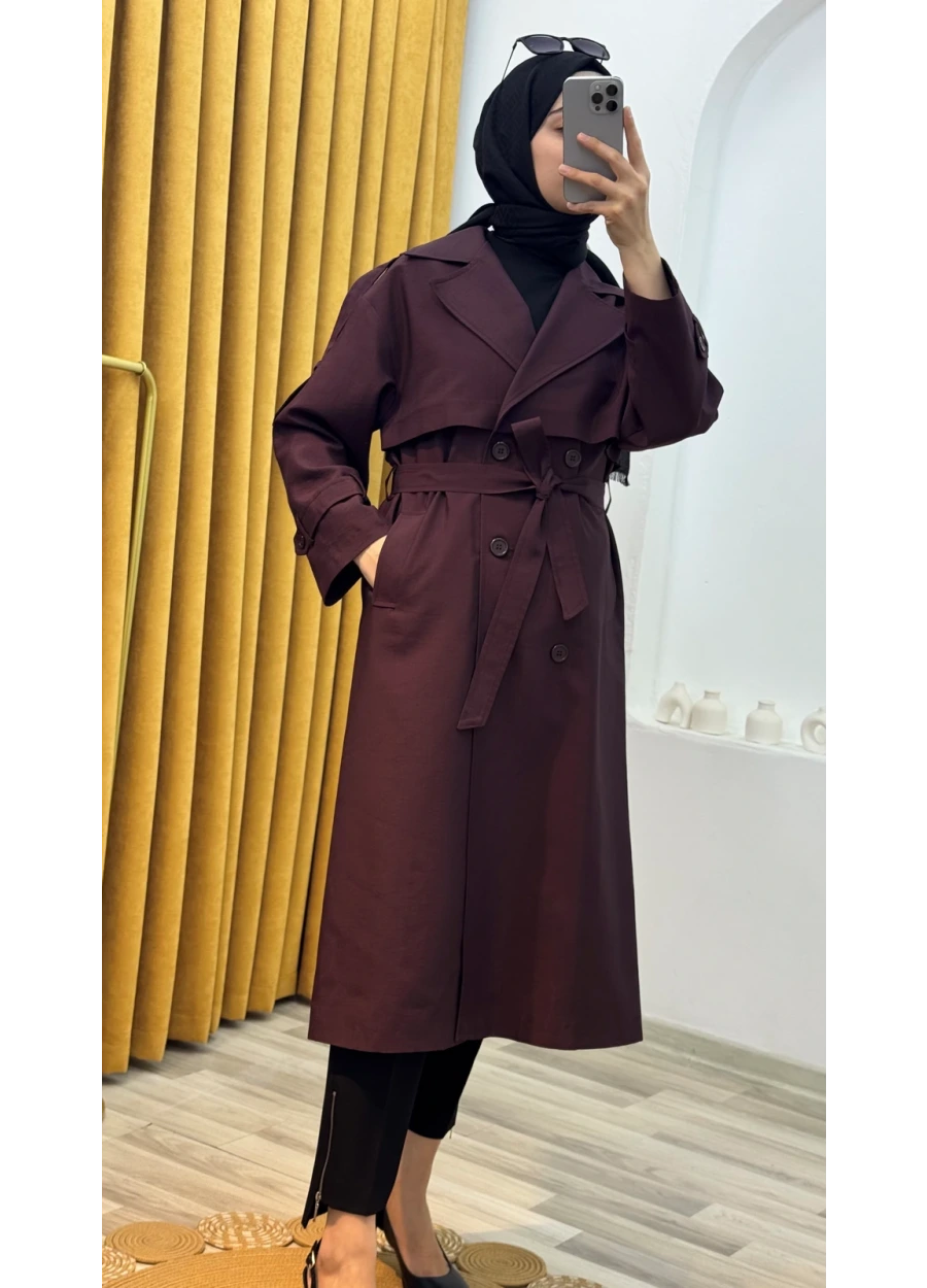 Ülgen Trençkot Bordo