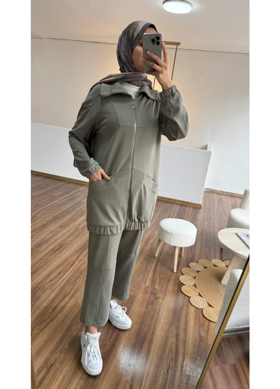 Armine Trend Pantolonlu Takım Haki