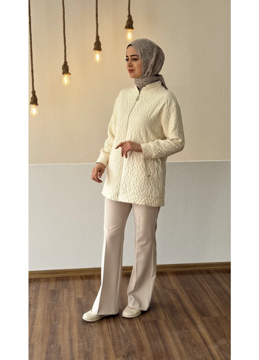 Armine Trend  İnce Kabartma Detay Kap Ekru