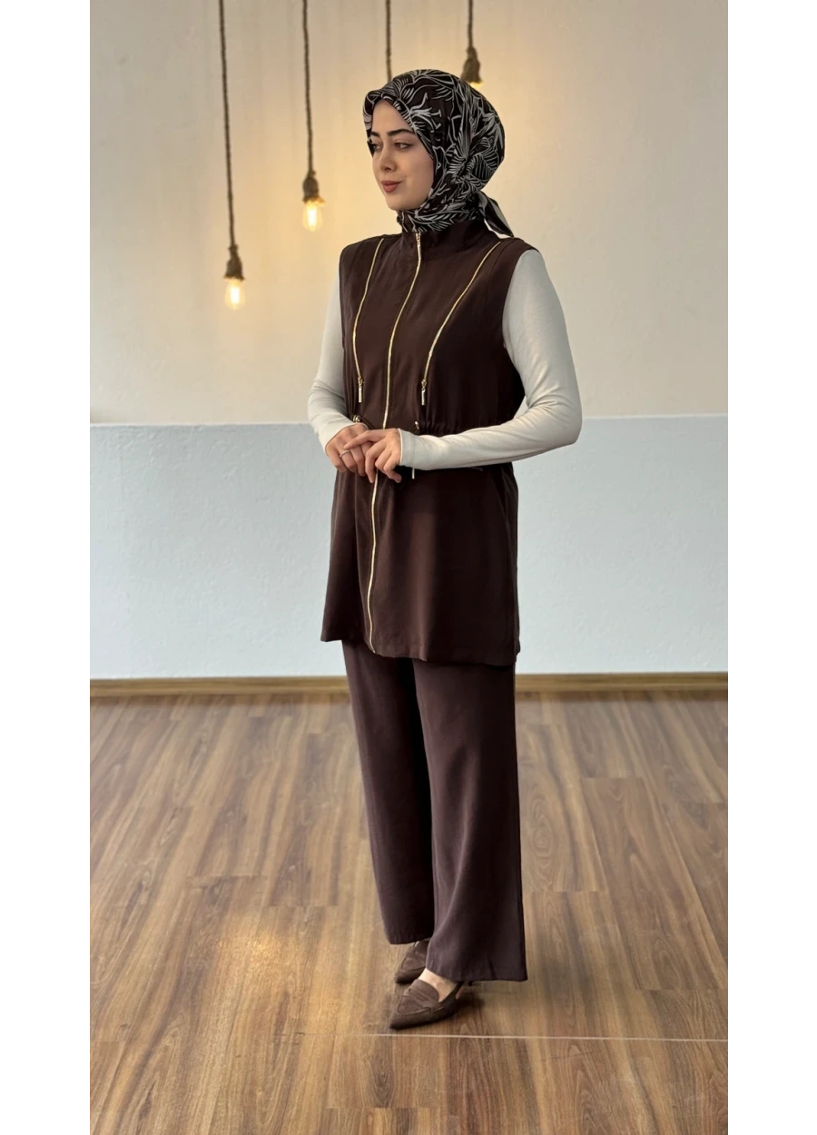 Marcha Yelekli Takım Kahverengi