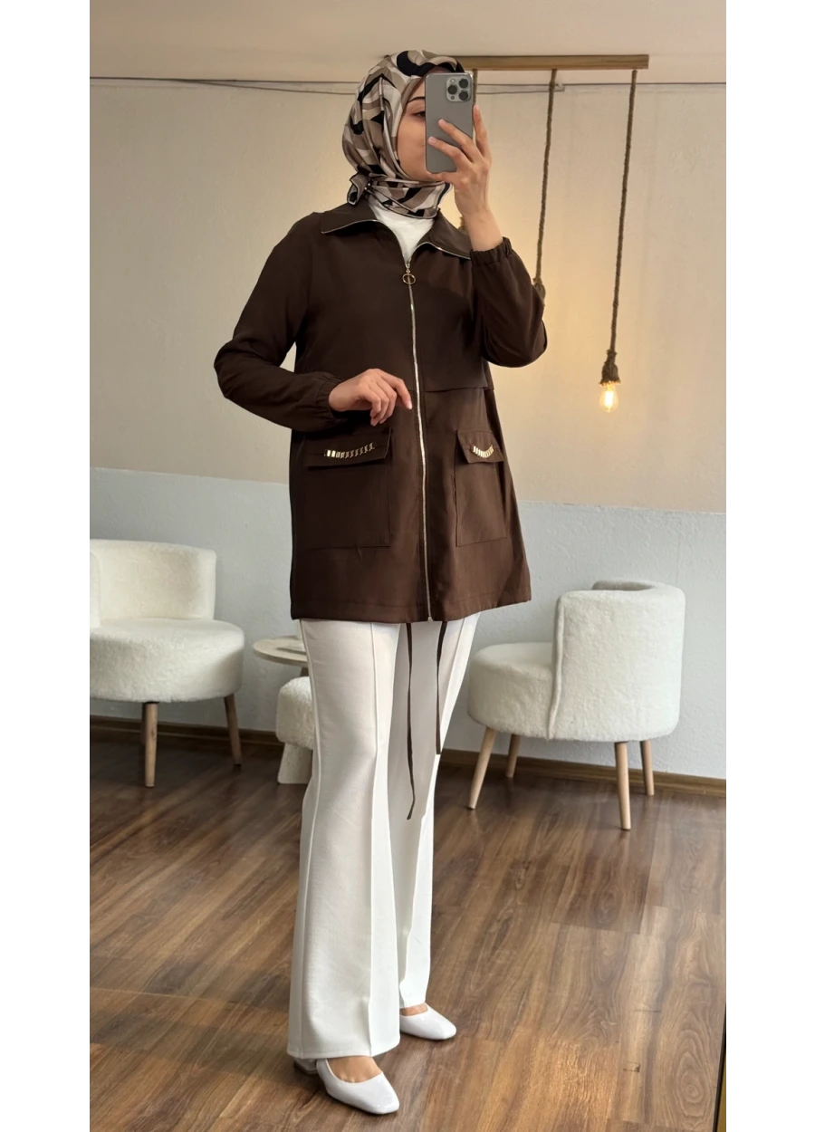 Armine Trend Cep Zincir Detay Kap Kahverengi