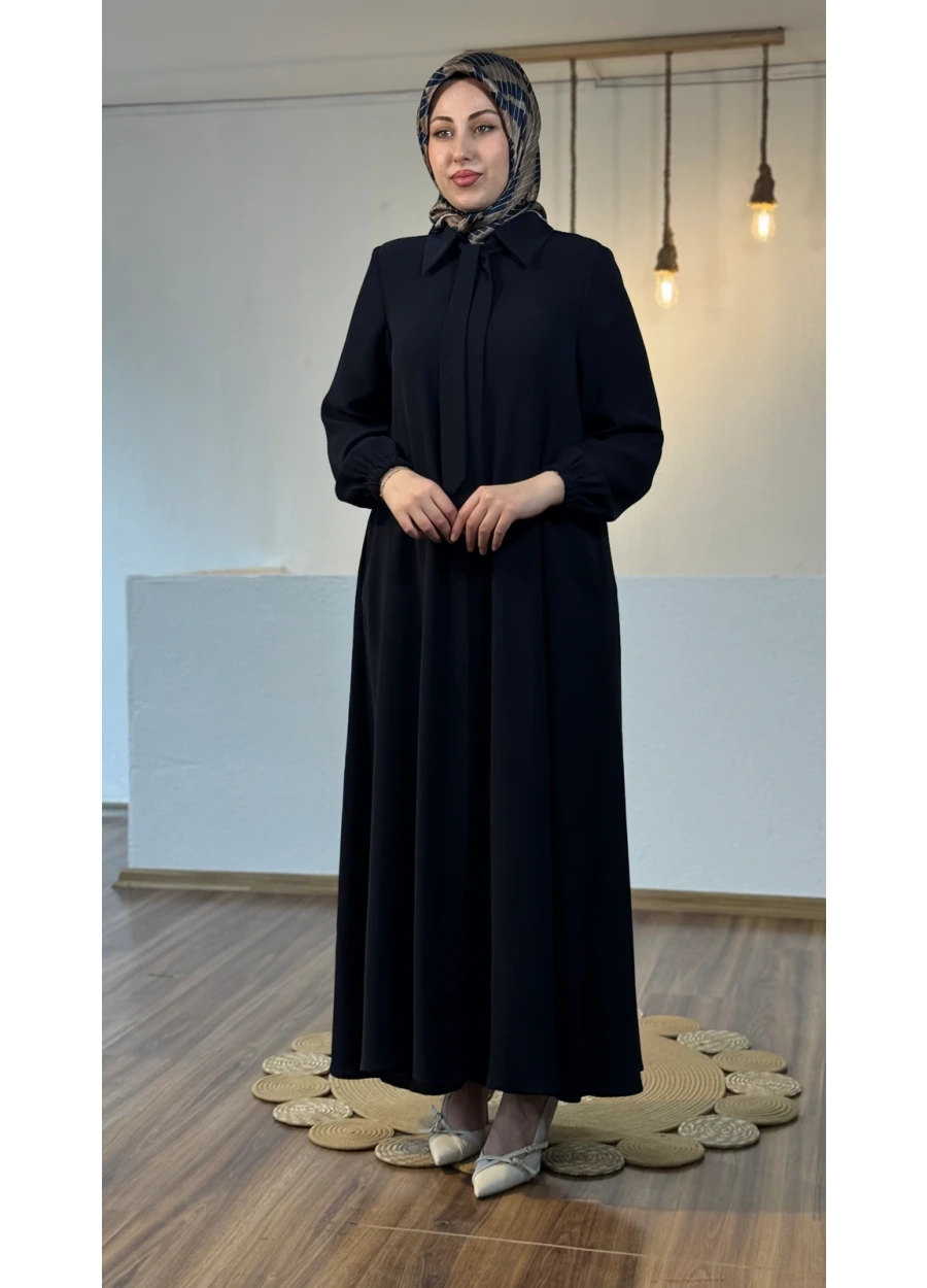 Kravat Detaylı Ferace Lacivert