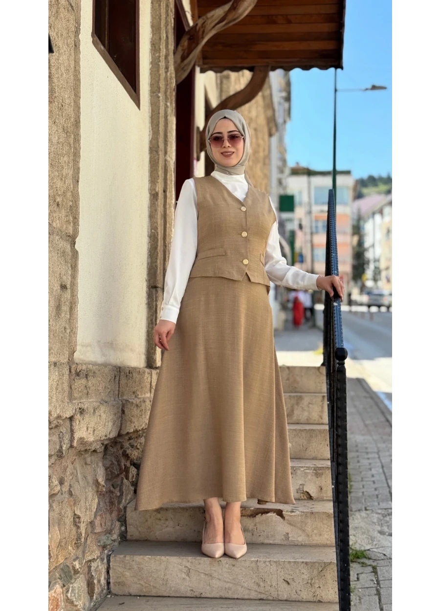 Yelek Etek Bluz Takım Bisküvi