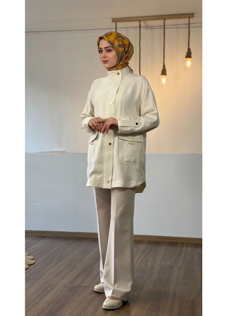 Armine Trend Cepleri Aksesuar Detay Kap Ekru