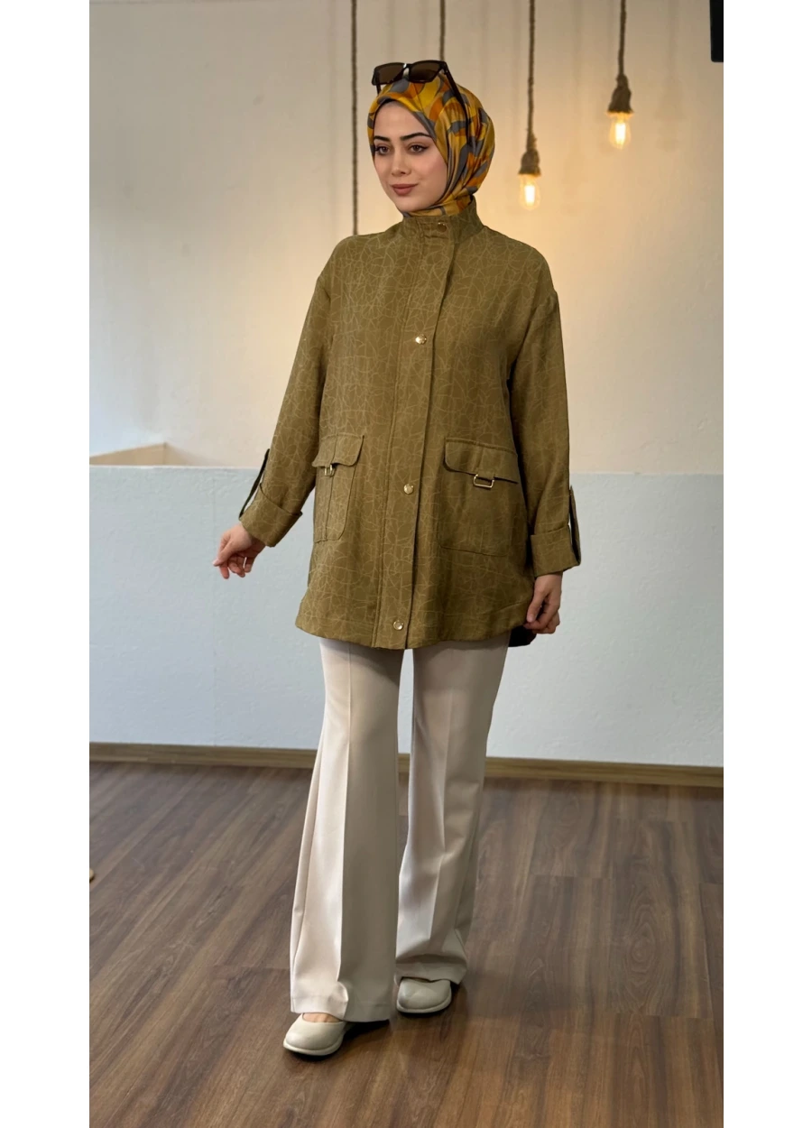 Armine Trend Cepleri Aksesuar Detay Kap Yağ Yeşili