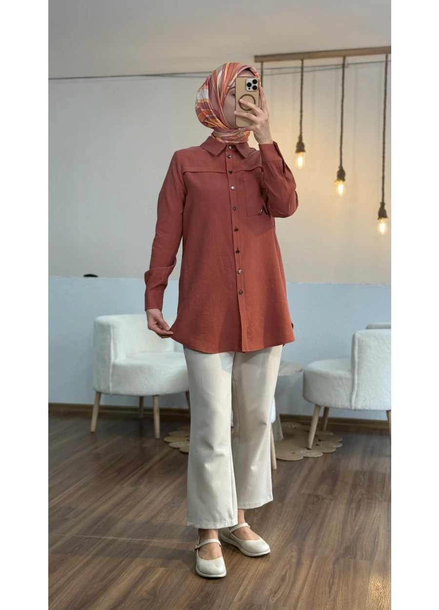 Esswaap Çıt Çıt Kapamalı Tunik Kiremit