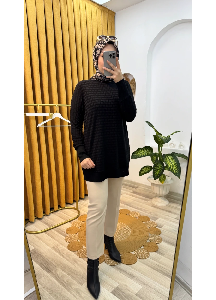 Kado Örmeli Tunik Siyah