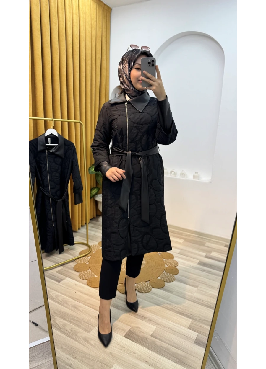 Esswaap Kristal Taş Detaylı Kap Siyah