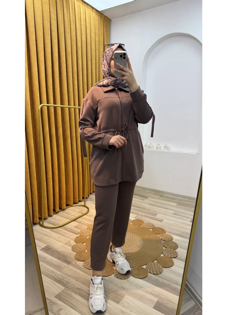 Armine Trend Belden Bağlamalı Takım Vizon