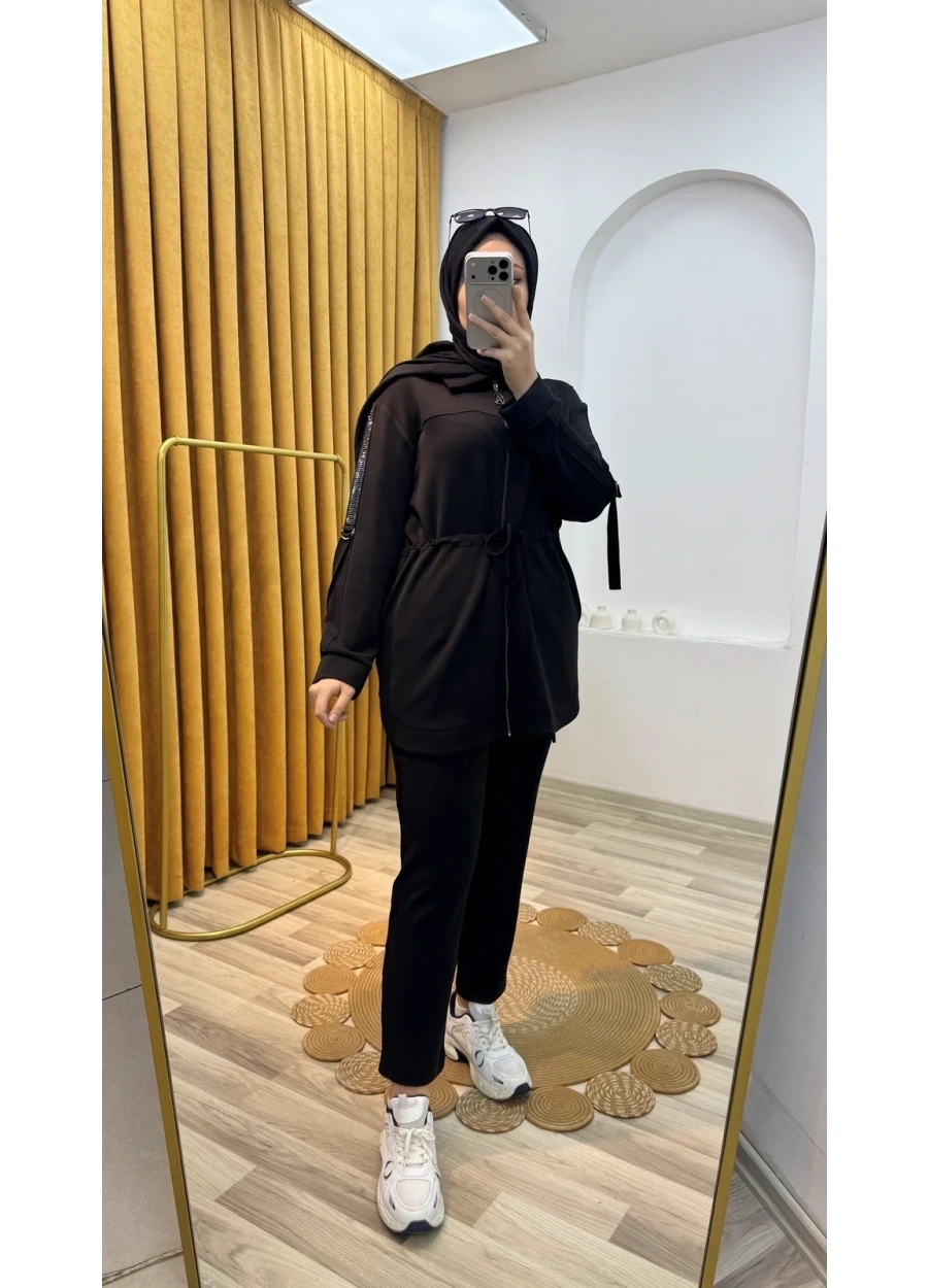 Armine Trend Belden Bağlamalı Takım Siyah