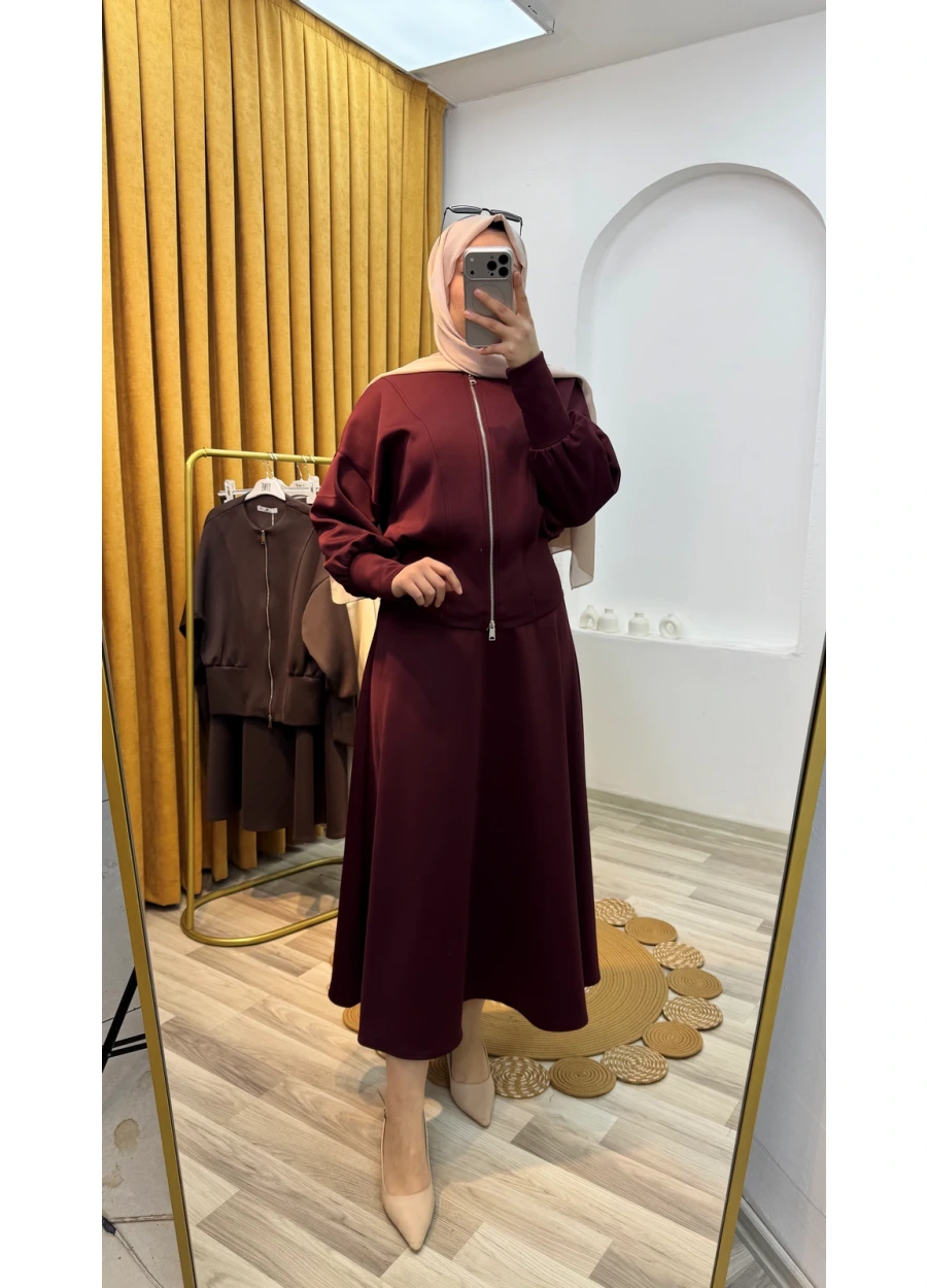 Scuba Etekli Takım Bordo