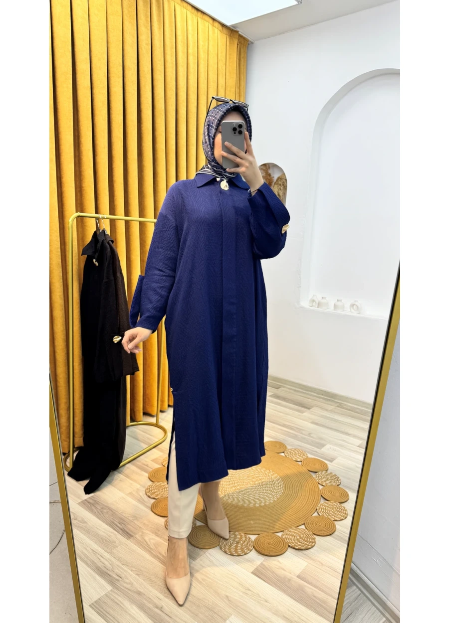 Armine Trend Tek Düğme Detay Kap Lacivert