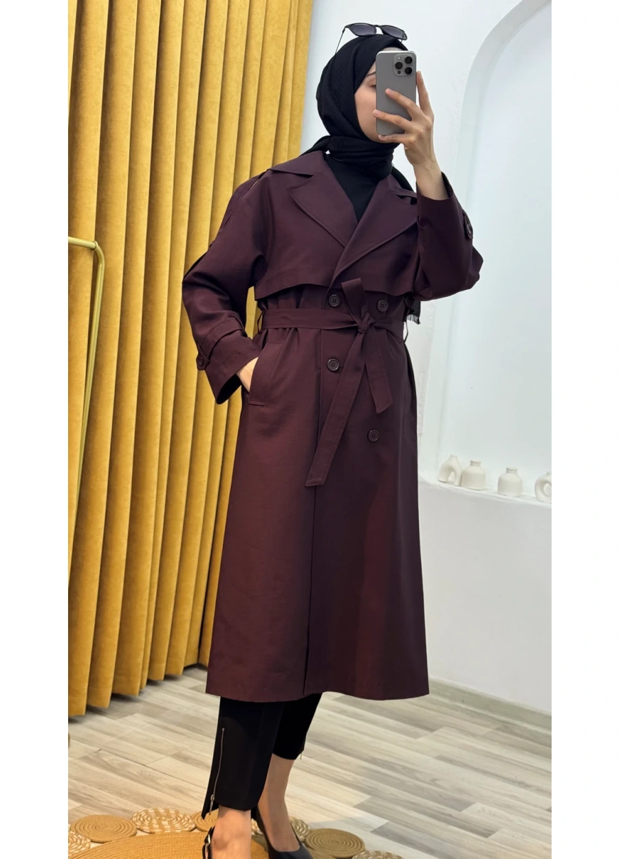 Ülgen Trençkot Bordo