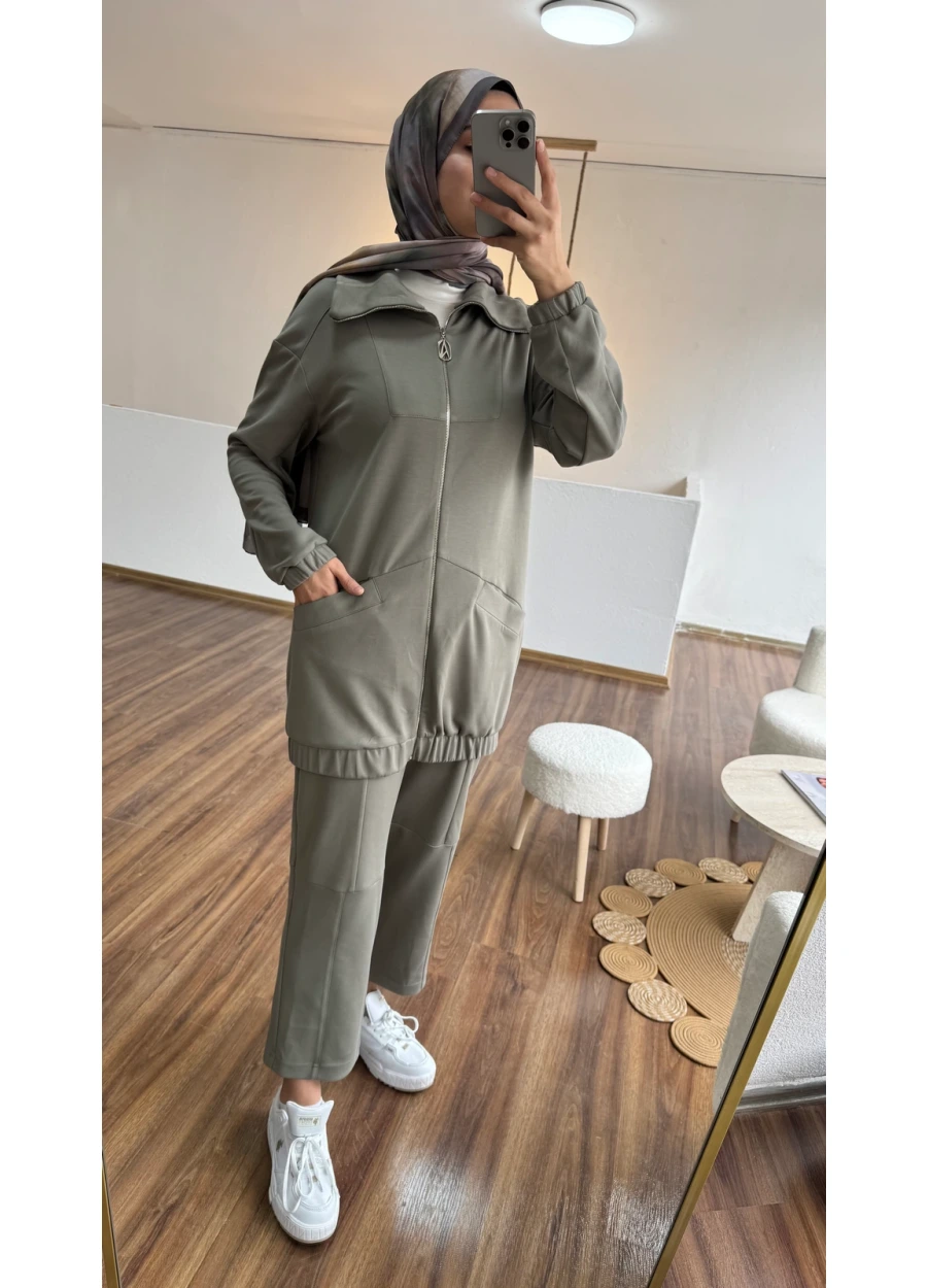 Armine Trend Pantolonlu Takım Haki