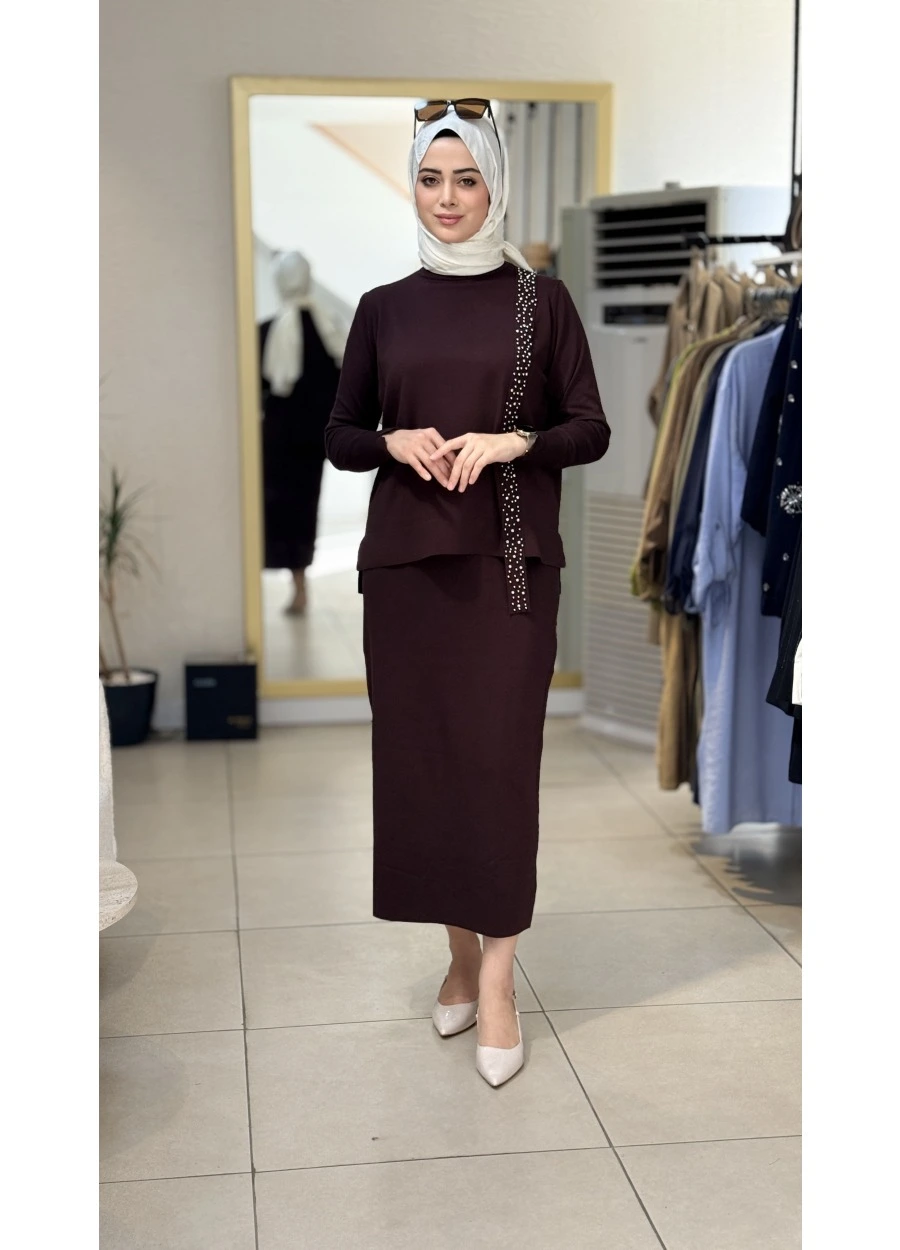 Vivlolita Tiktaklı Çakımlı Takıım Kahve