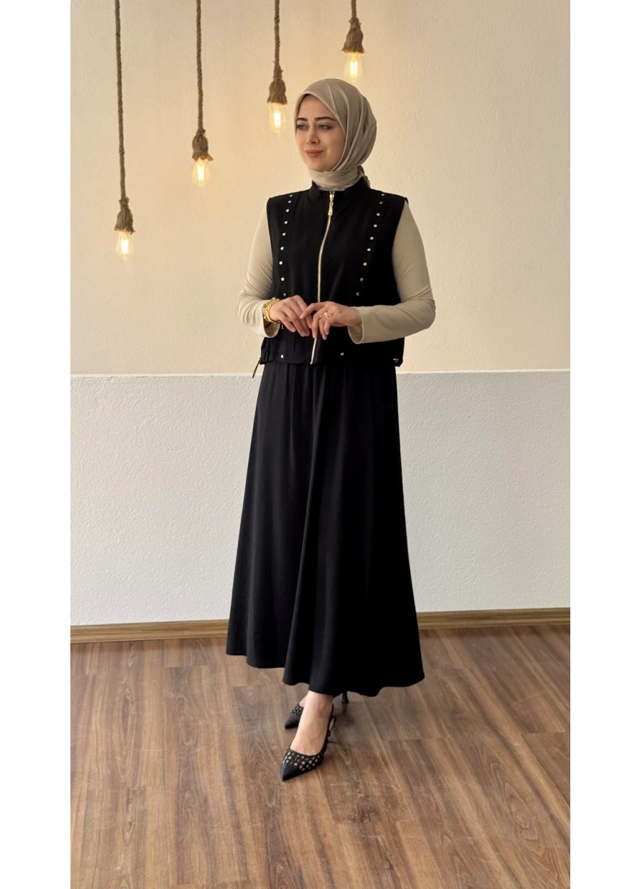 Marcha Yelekli Üçlü Takım Siyah