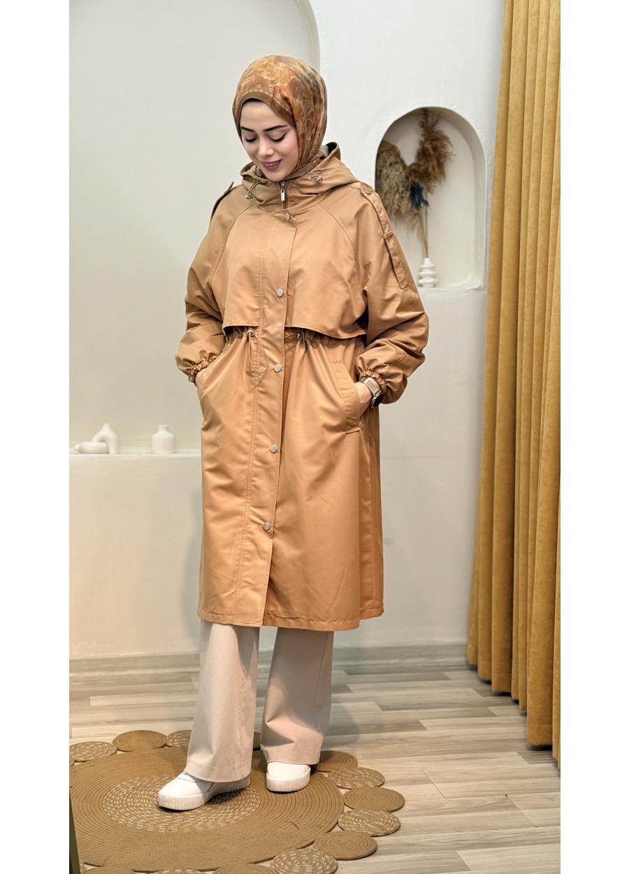 Catraza Kapüşonlü Parka Mont