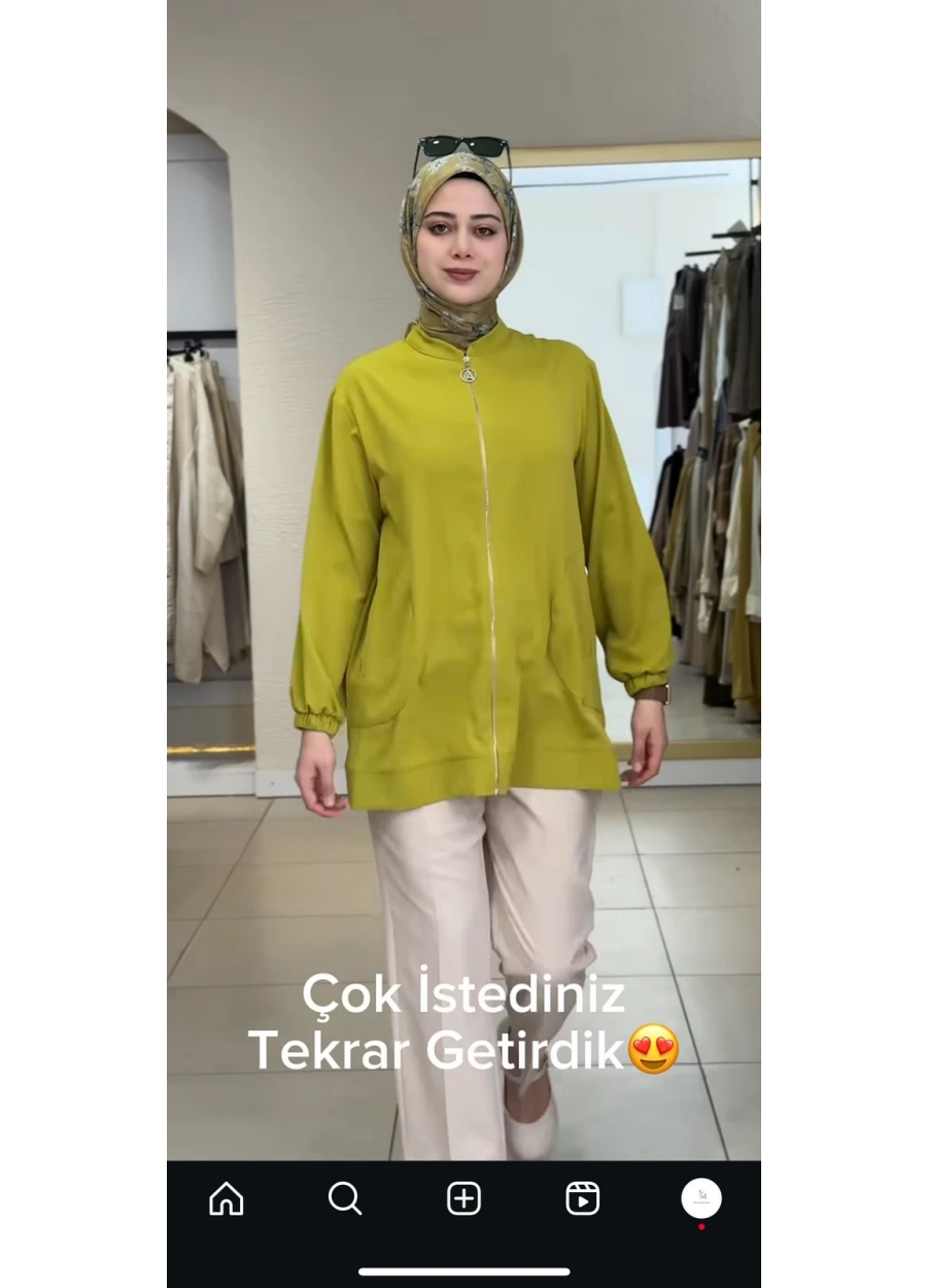 Armine Trend Ceket Yağ Yeşili