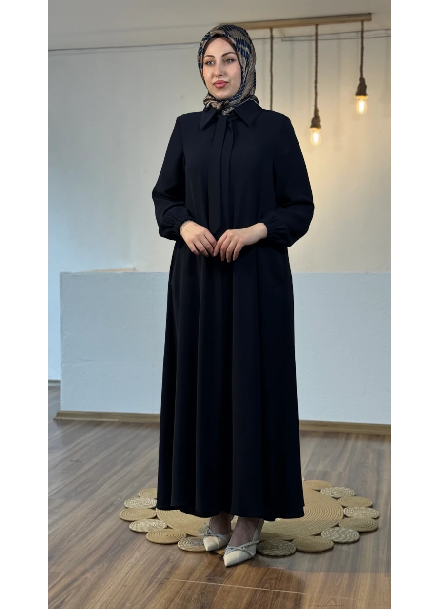 Kravat Detaylı Ferace Lacivert