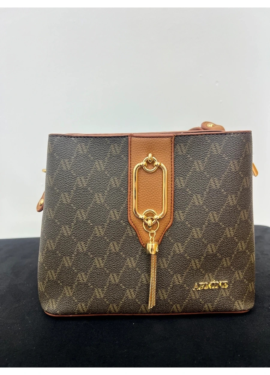 Armine 361 Bayan Çanta Kahve Noktalı