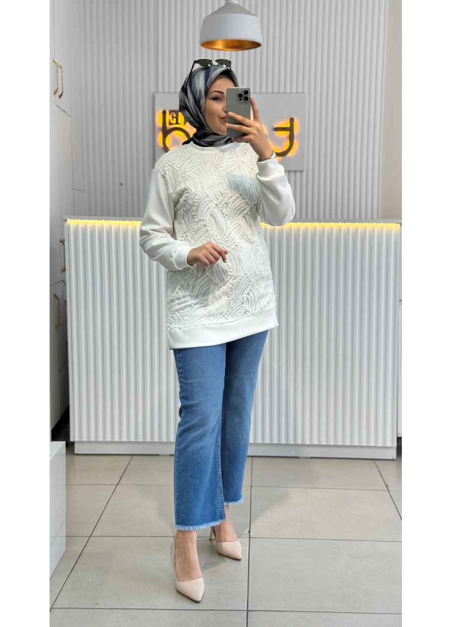 Dantelli Tunik Ekru
