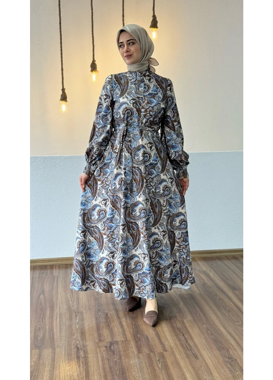 Esswaap Şal Desenli Elbise